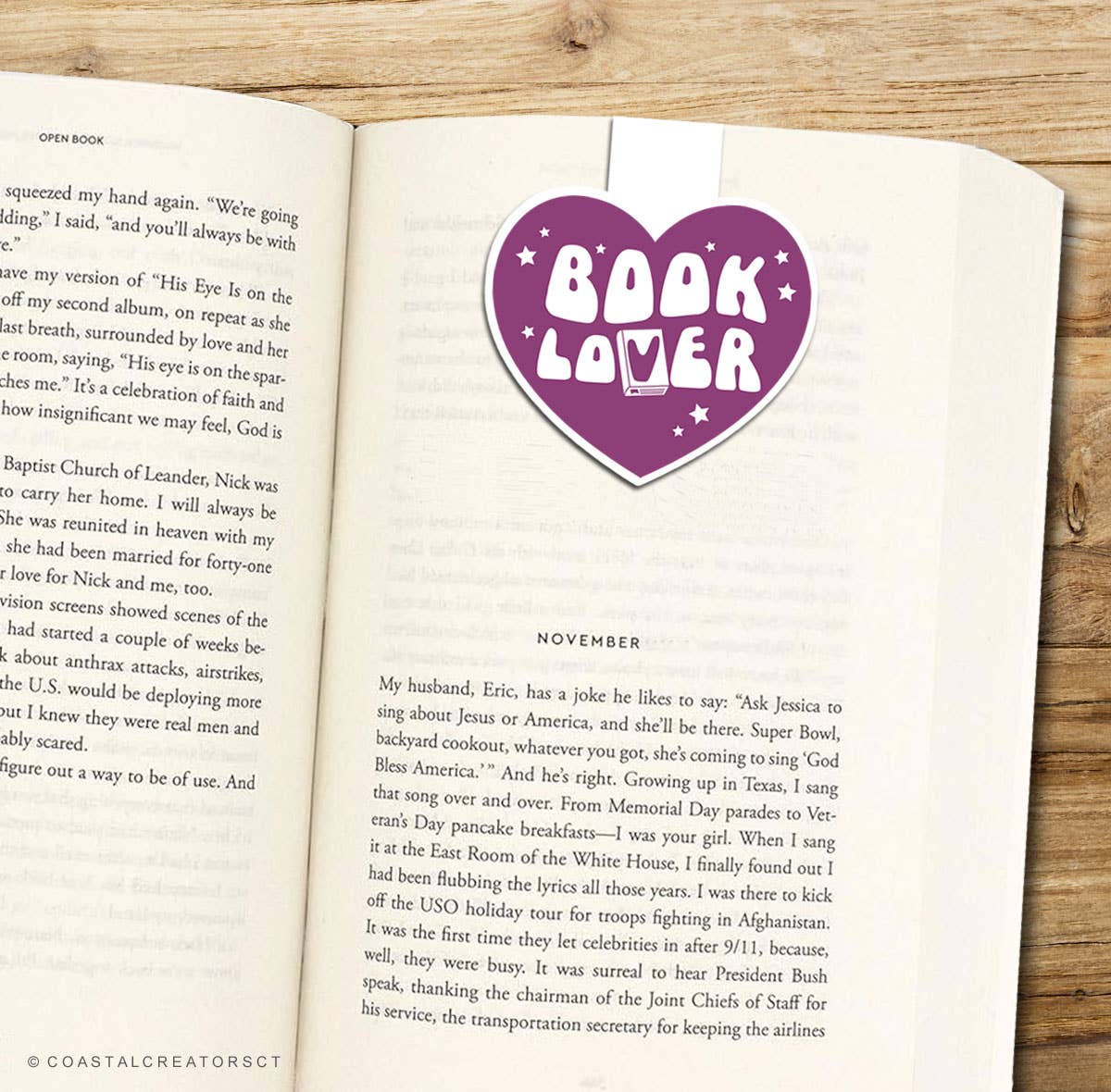 Book Lover Hearts Magenta Magnetic Bookmark (Packaged)