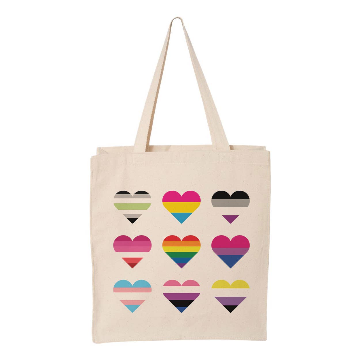 Pride Heart Flags Tote Bag