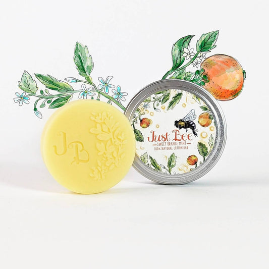 Sweet Orange Mint Lotion Bar - Beeswax Lotion