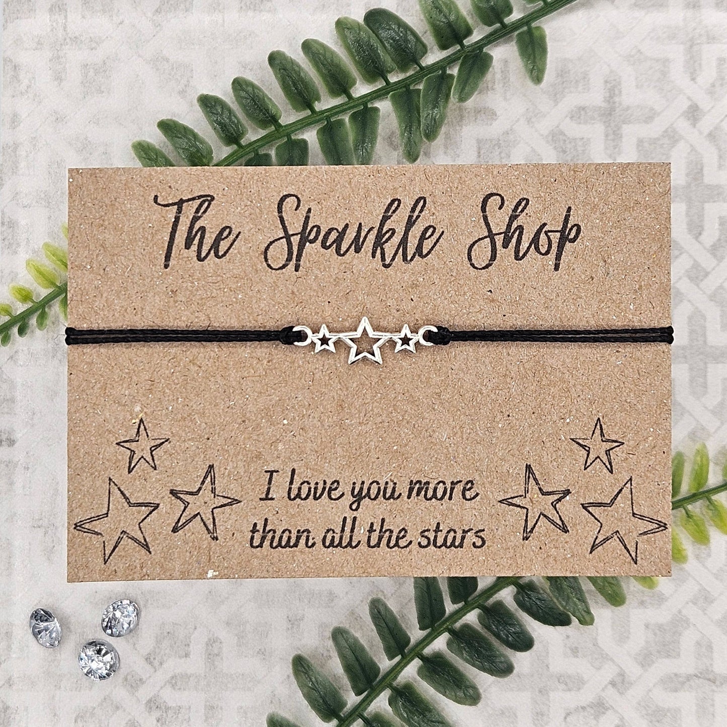 "I Love You More Than All The Stars" Star Charm Bracelet