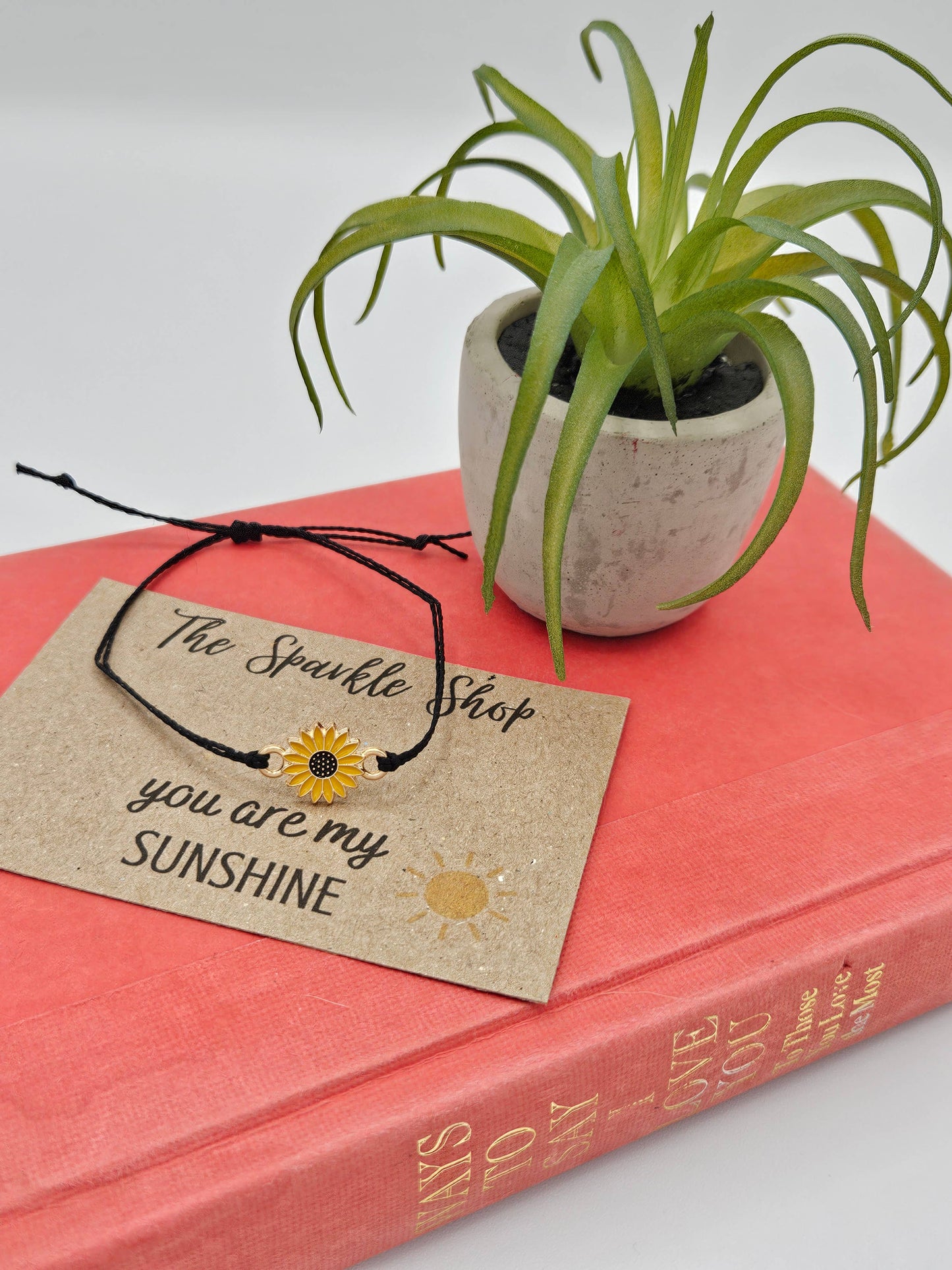 "You Are My Sunshine" Sunflower Charm Bracelet