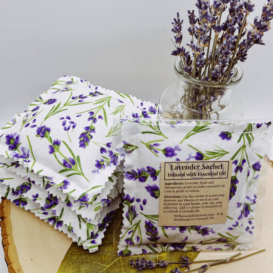 Lavender Sachet Infused with Essential Oil- White