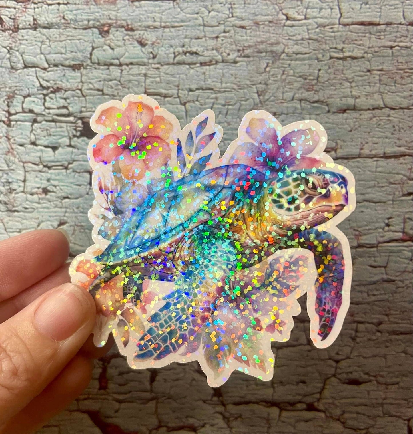 Sea Turtle Watercolor Die Cut Vinyl Sticker