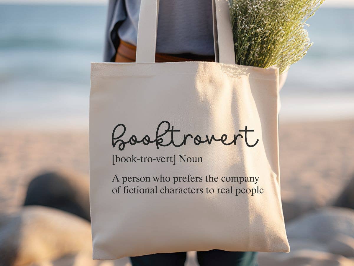 Booktrovert Reading Library  Canvas Tote Bag