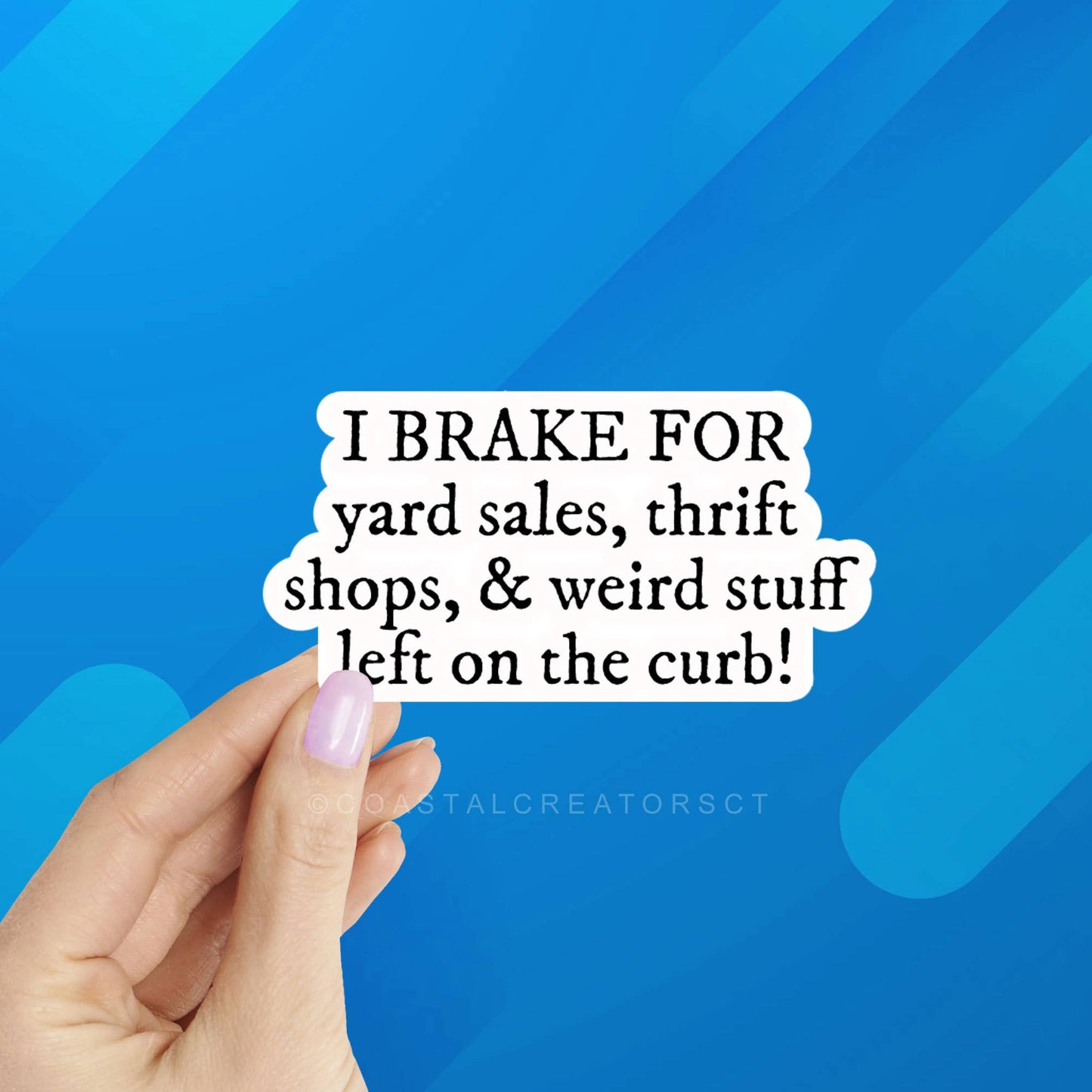 I Brake for Weird Stuff on the Curb Laptop Sticker (B/W)