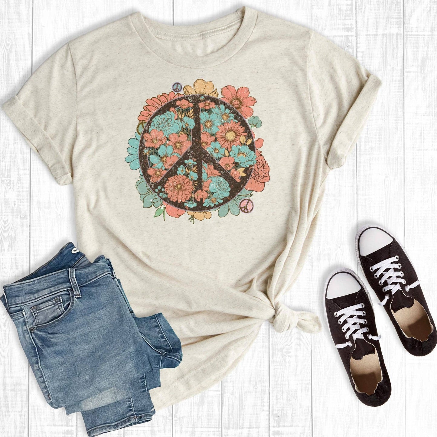 Retro Boho Peace - Cream