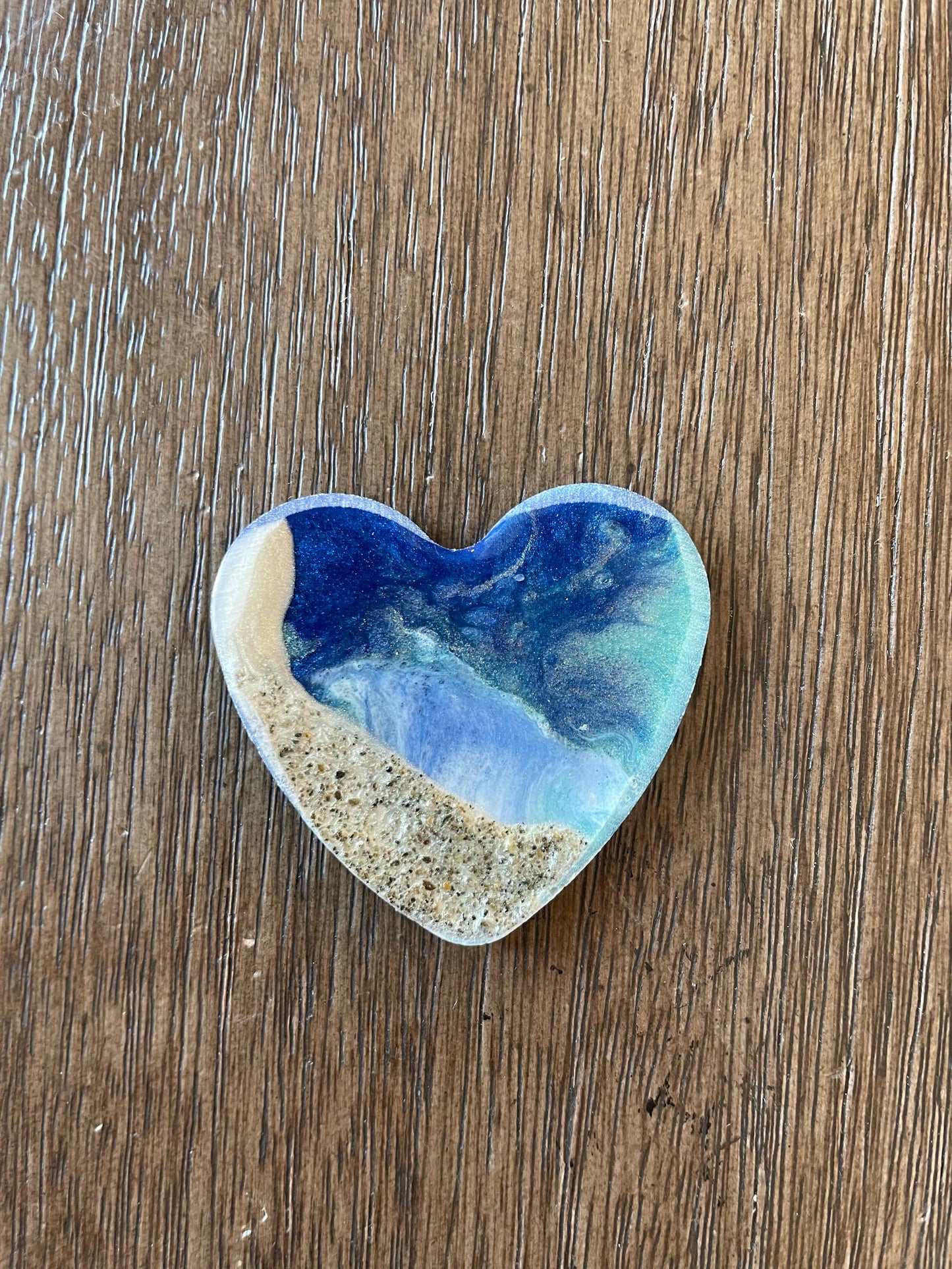 Ocean Pocket Hug Card - Beach Theme Sand and Resin Heart