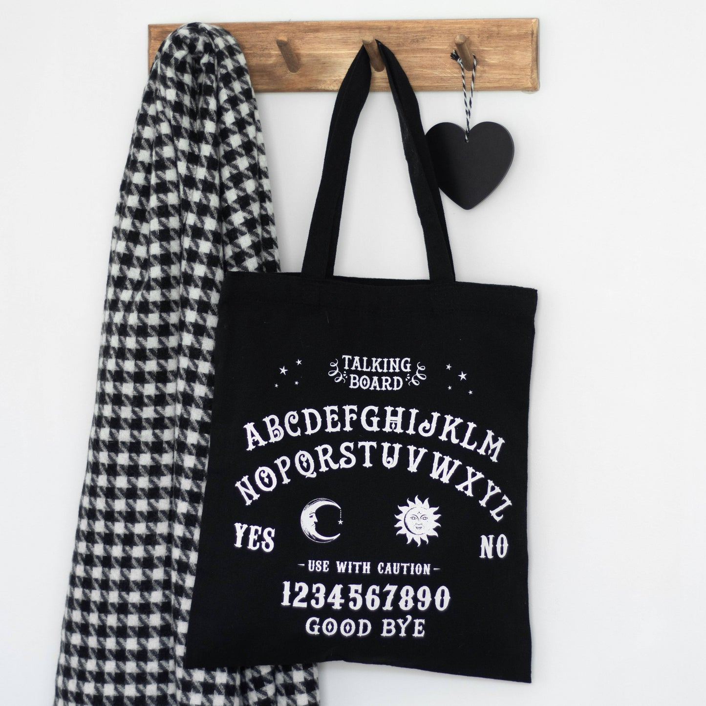 Black Gothic Ouija Talking Board Polycotton Tote Bag