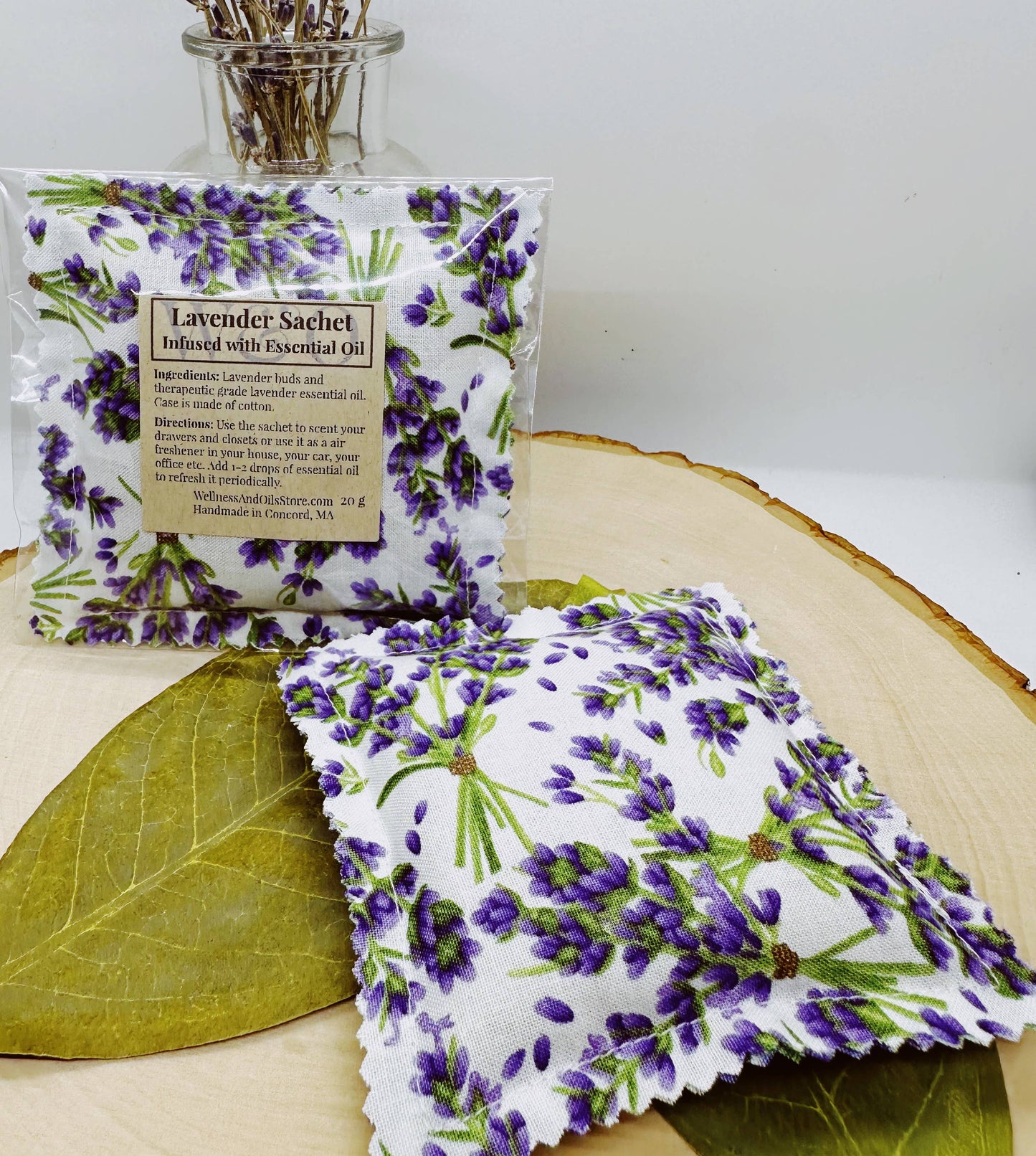 Lavender Sachet Infused with Essential Oil- White Bouquets