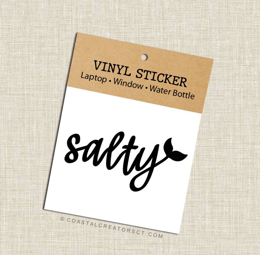 Salty with Mermaid Fin Vinyl Sticker