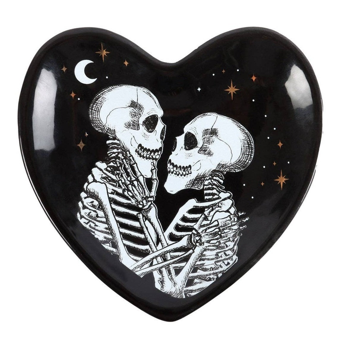 Skeleton Couple Heart Trinket Dish