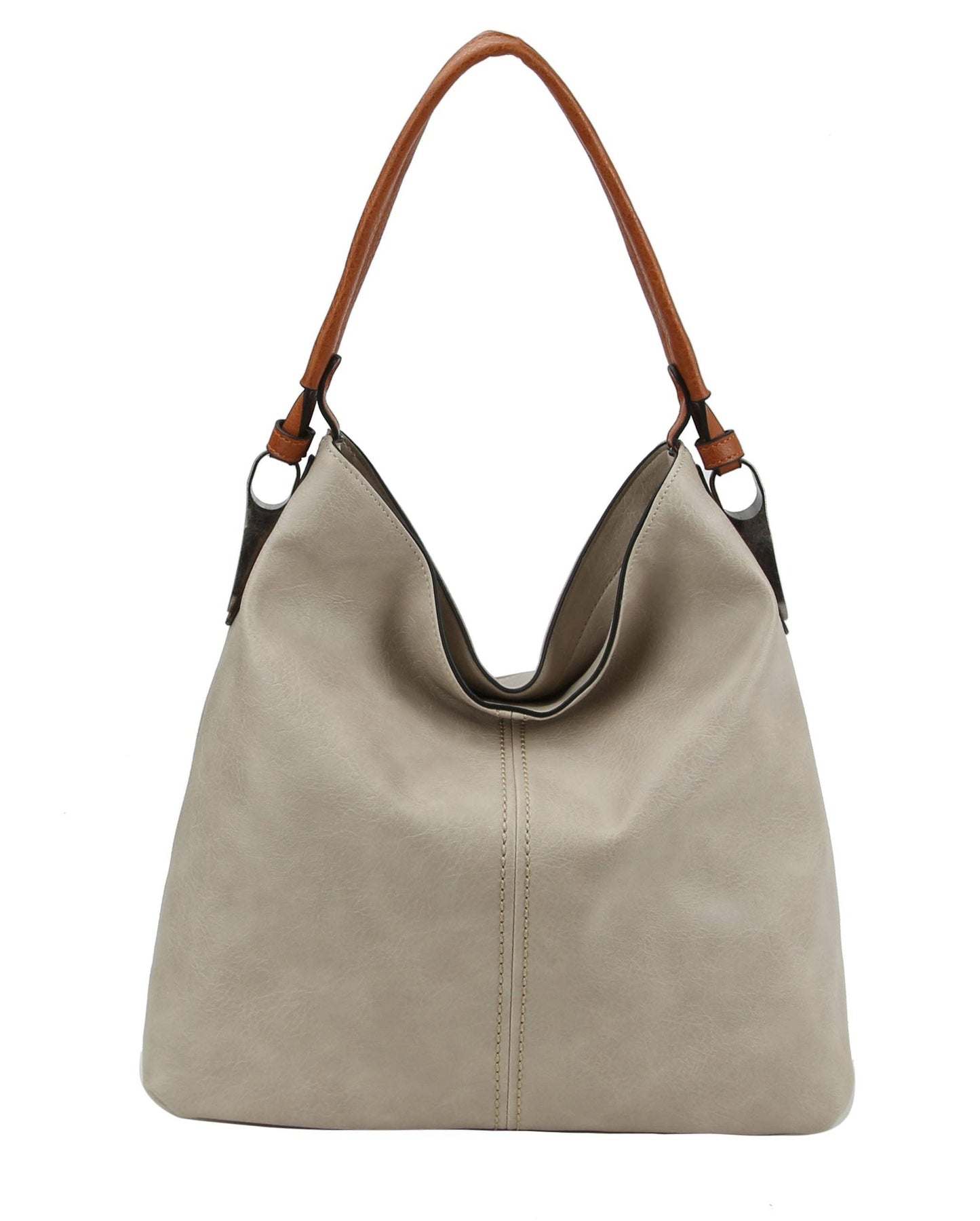 Side Metal Accent Hobo Bag