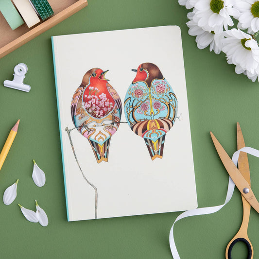 Two Robins Perfect Bound Notebook