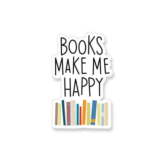 Books Make Me Happy Vinyl Sticker