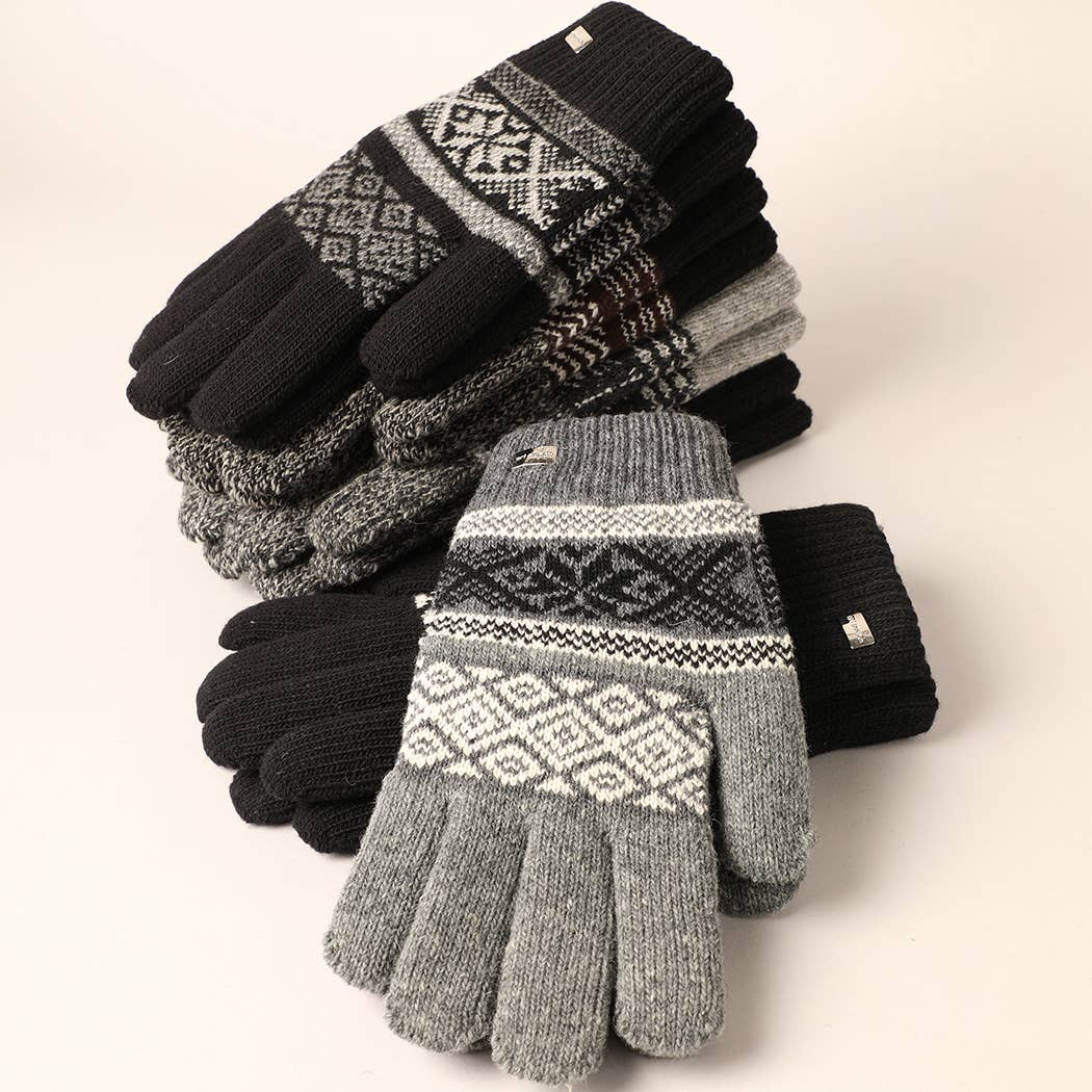 Men's Premium Wool Blend Knitted Winter Gloves