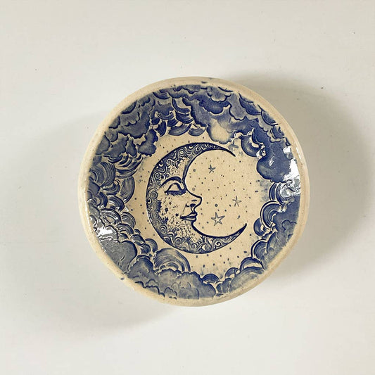 Handmade Pottery Dish Bowl - Crescent Moon