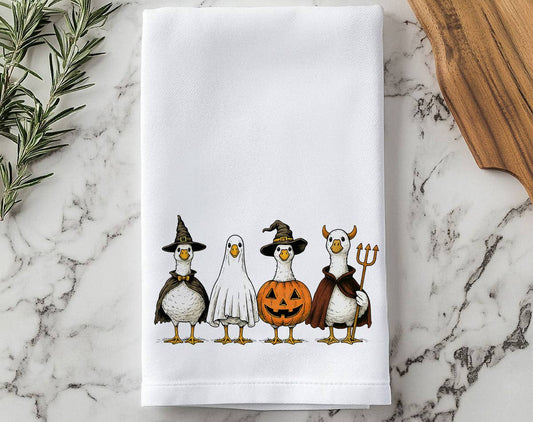 Goose Halloween Costumes Tea Towel