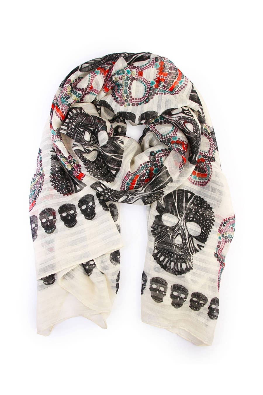 OBLONG SUGAR SKULL SCARF