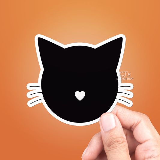 Cat Heart Nose Sticker Vinyl Decal