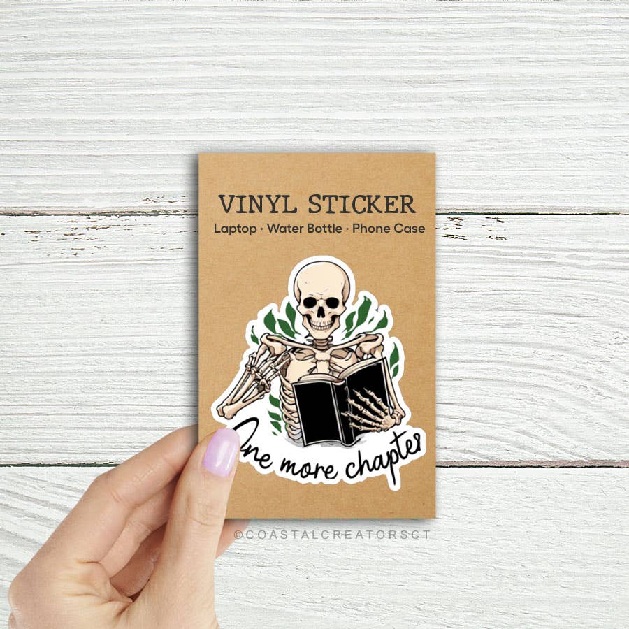 One More Chapter Skeleton Sticker