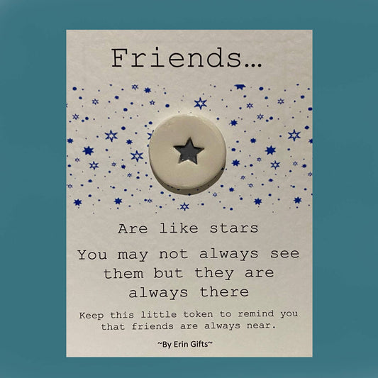 Friends are Like Stars Ceramic Pocket Token Pocket Hug Card