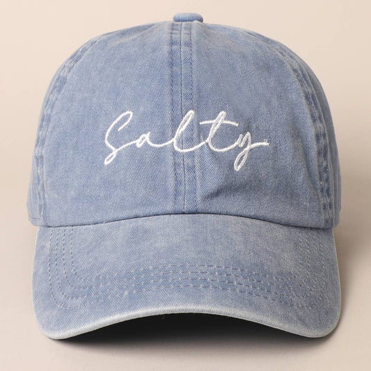 Salty Lettering Embroidery Baseball Cap