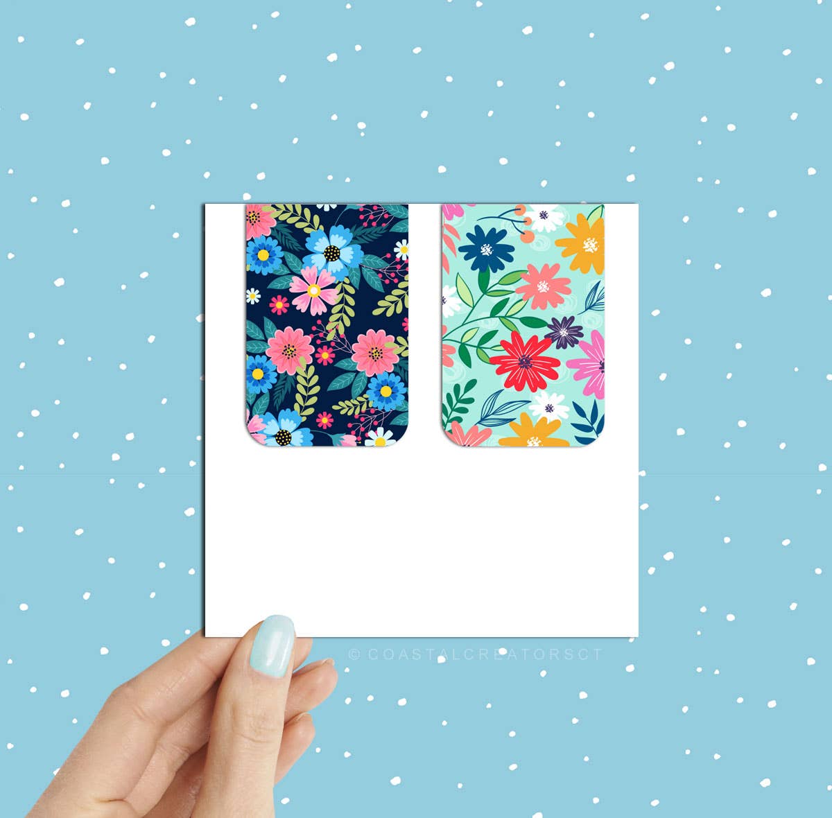 2-Pack Colorful Flowers Magnetic Bookmarks