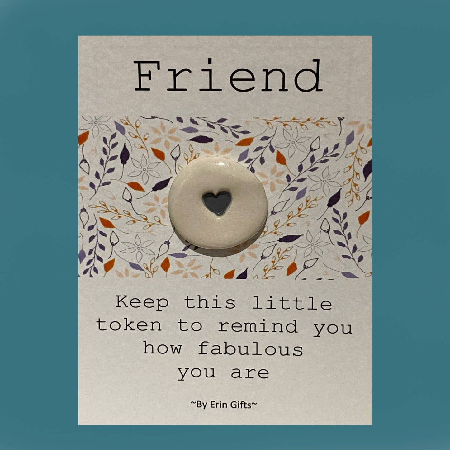 Friend  Ceramic Pocket Token Pocket Hug and Card