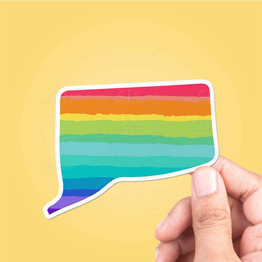 Connecticut Rainbow State Sticker Vinyl Decal