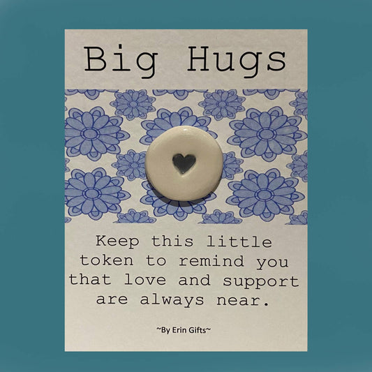 Big Hugs  Ceramic Pocket Token Pocket Hug and Card