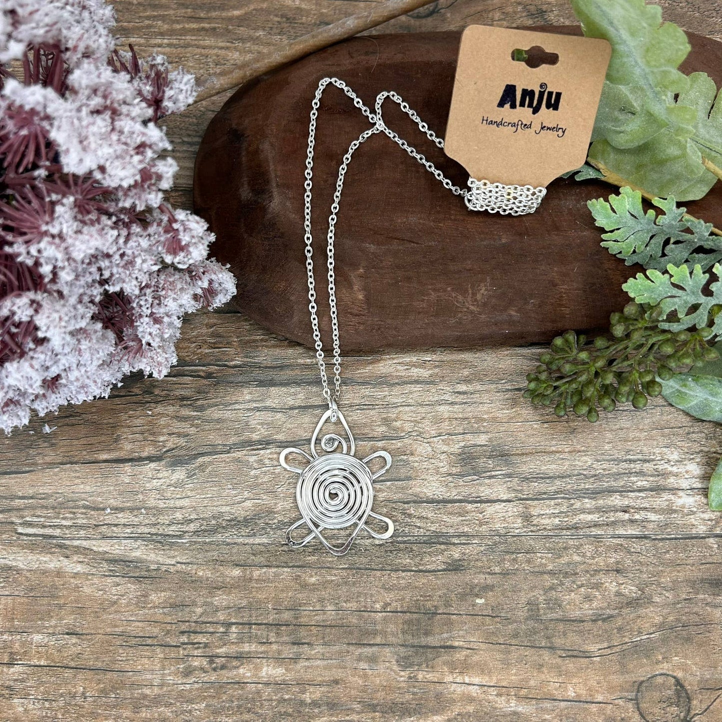 Silver Plated Pendant Necklace - Turtle