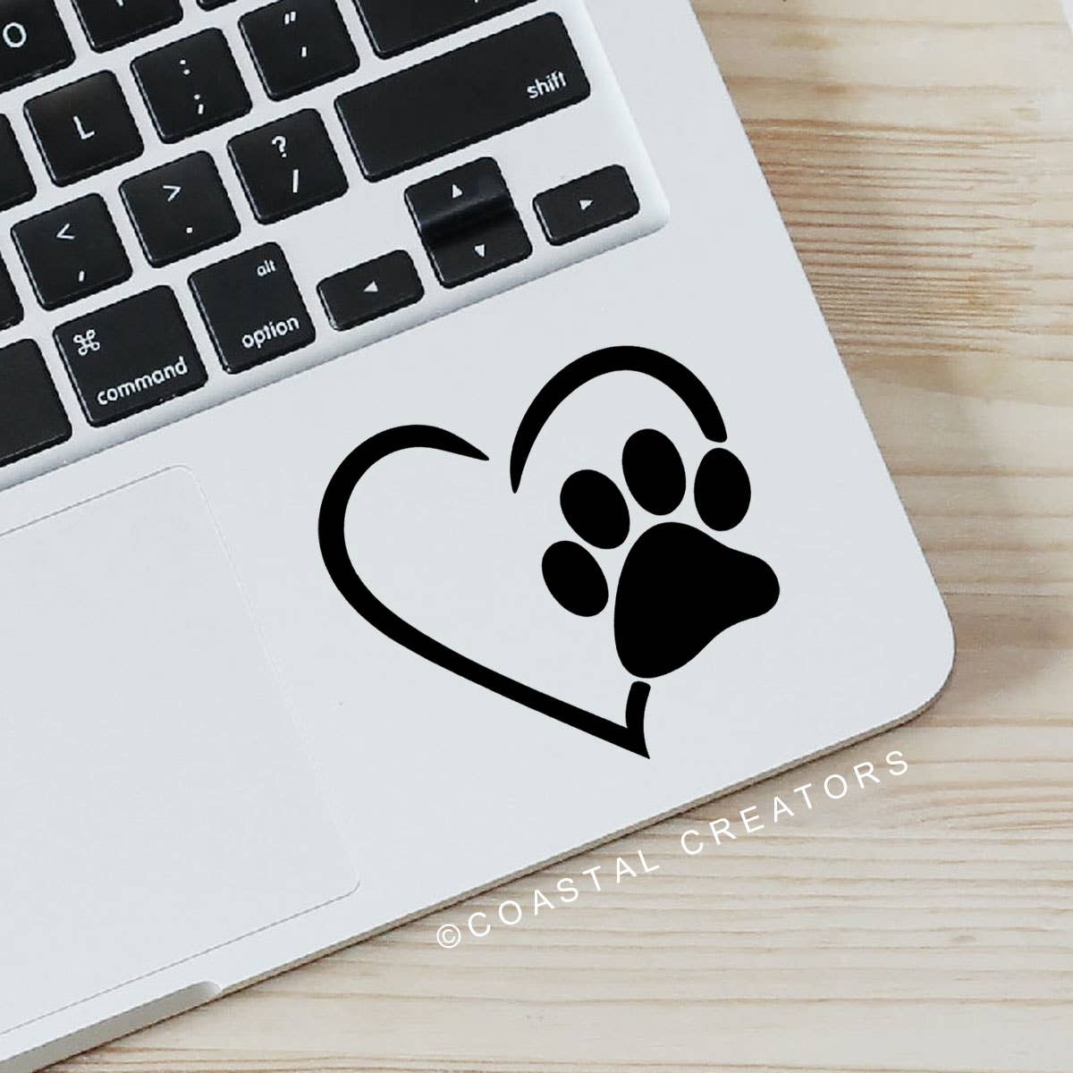 Heart Dog Paw Vinyl Laptop Sticker