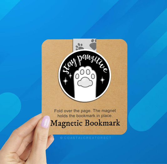 Stay Pawsitive Reversible Magnetic Bookmark (Packaged)