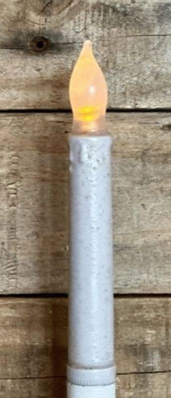 Vintage White LED Taper Candle With Timer