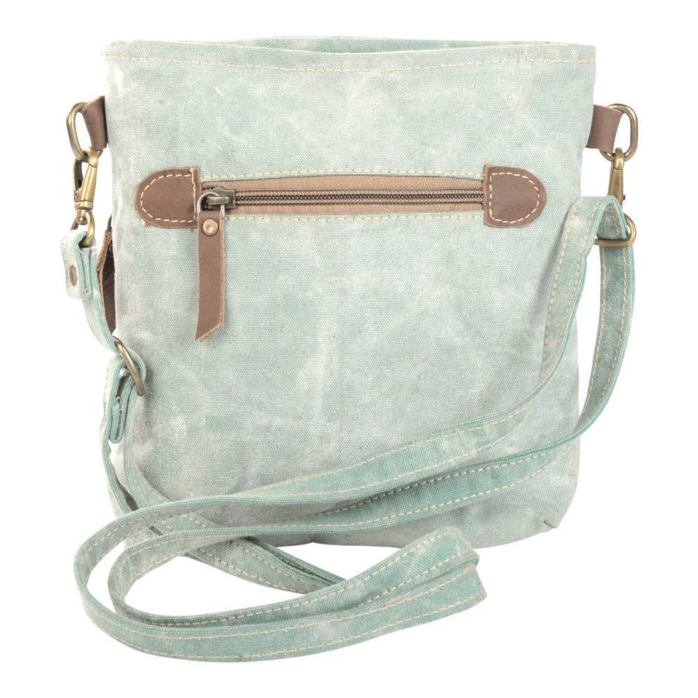 Double Zipper Light Green Rug Crossbody