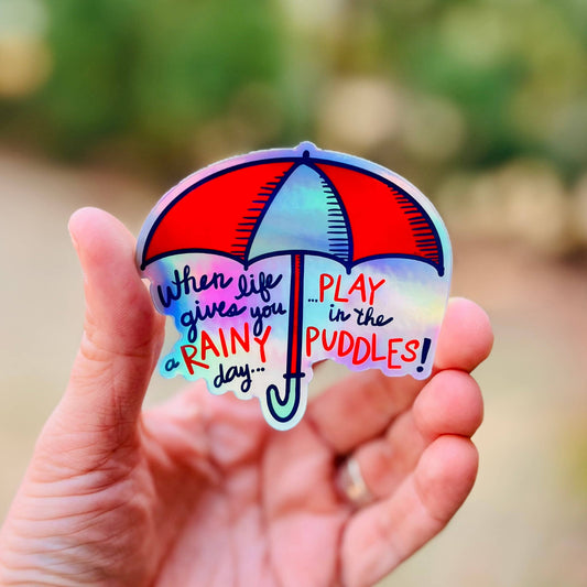 Rainy Days {holographic sticker}