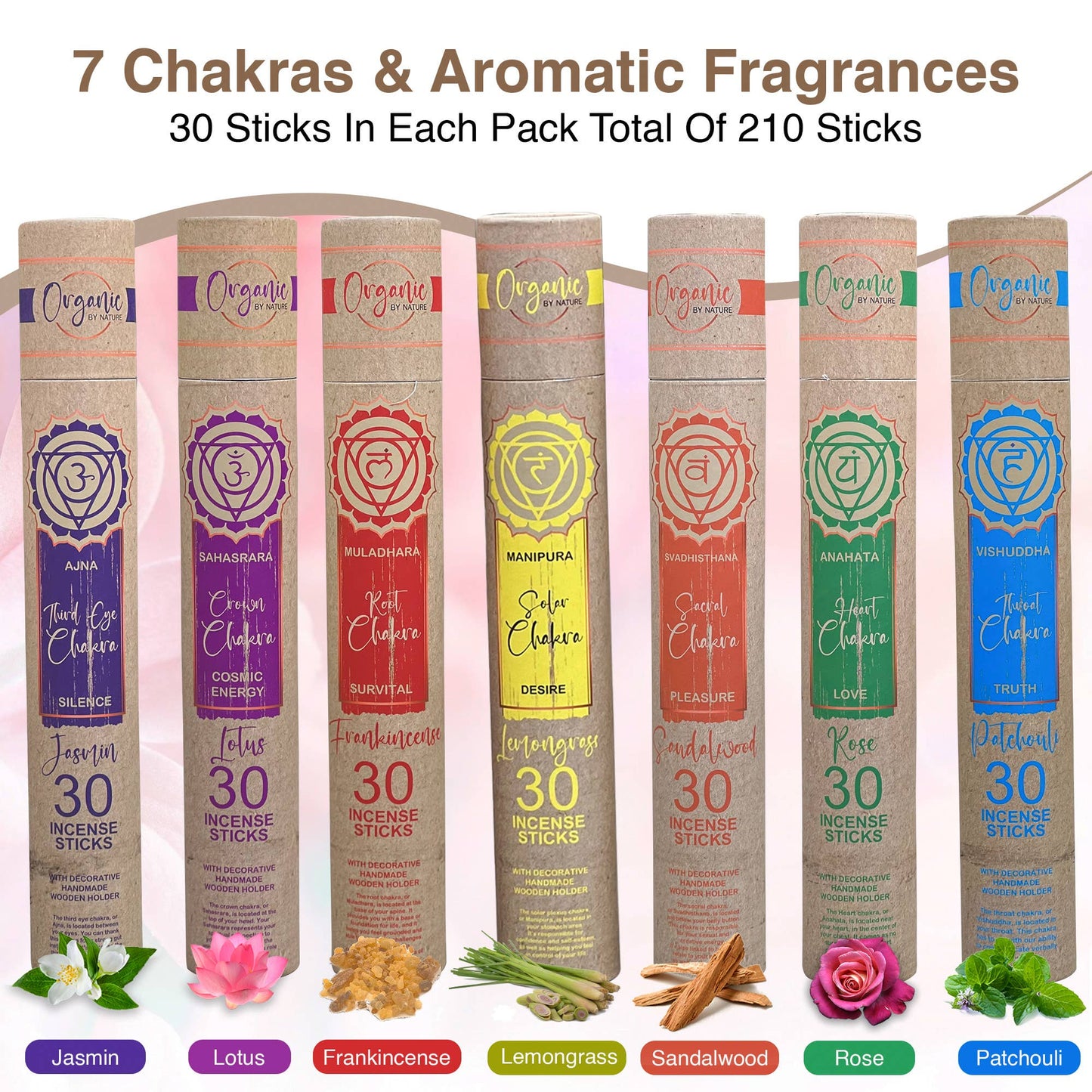 Chakra Incense With Wooden Burner