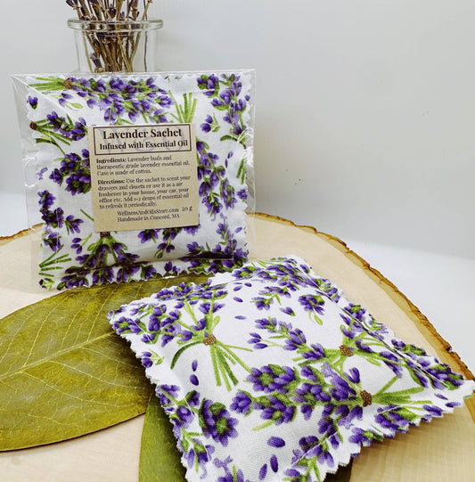 Lavender Sachet Infused with Essential Oil- White Bouquets