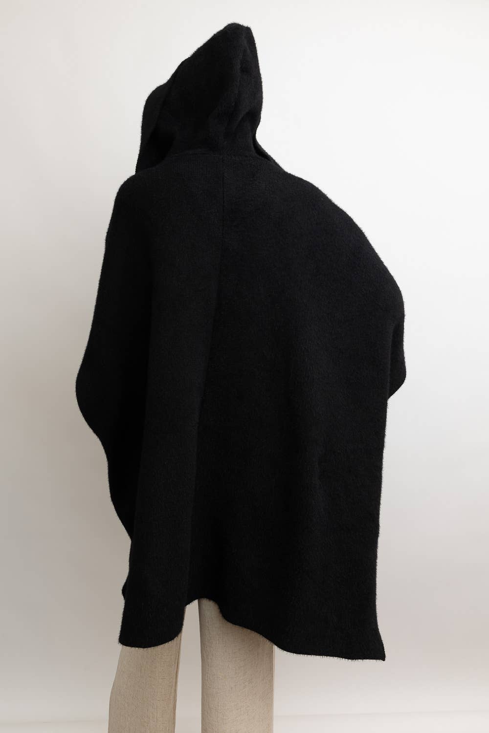 Cozy Plush Solid Color Hooded Ruana