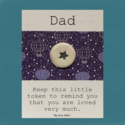 Dad Ceramic Pocket Token Pocket Hug and Card