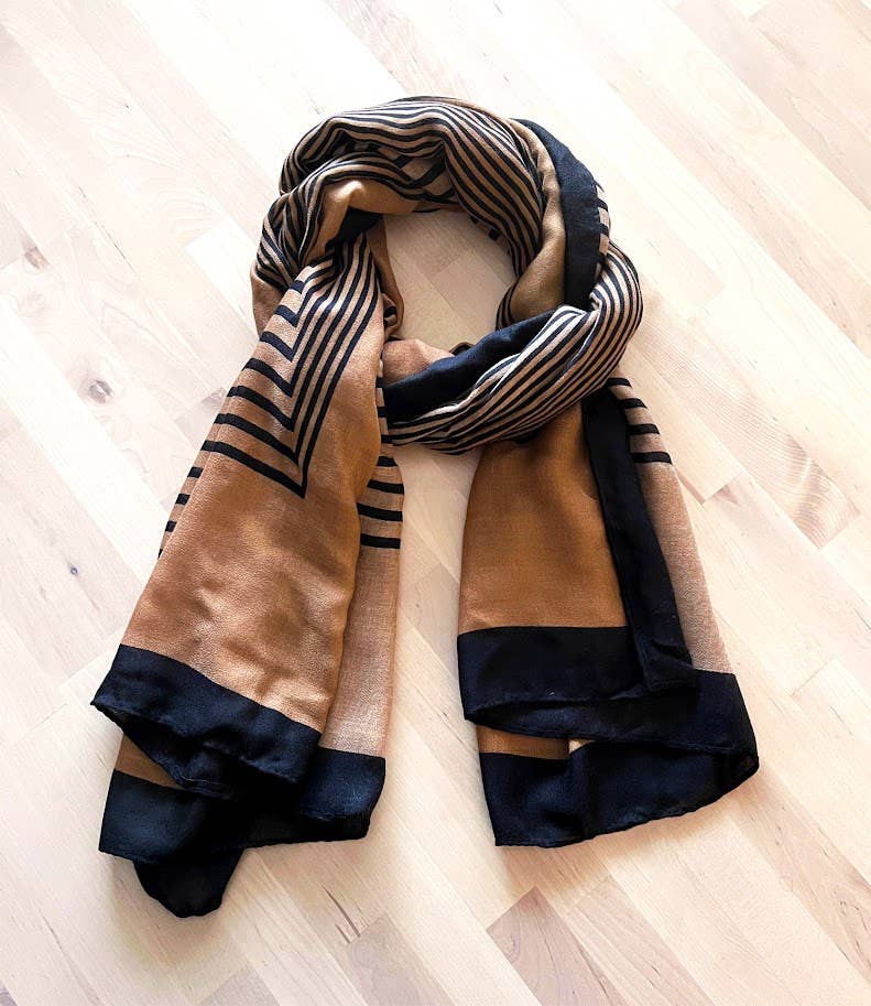 Elegant Stripe Design Soft Wrap Scarf