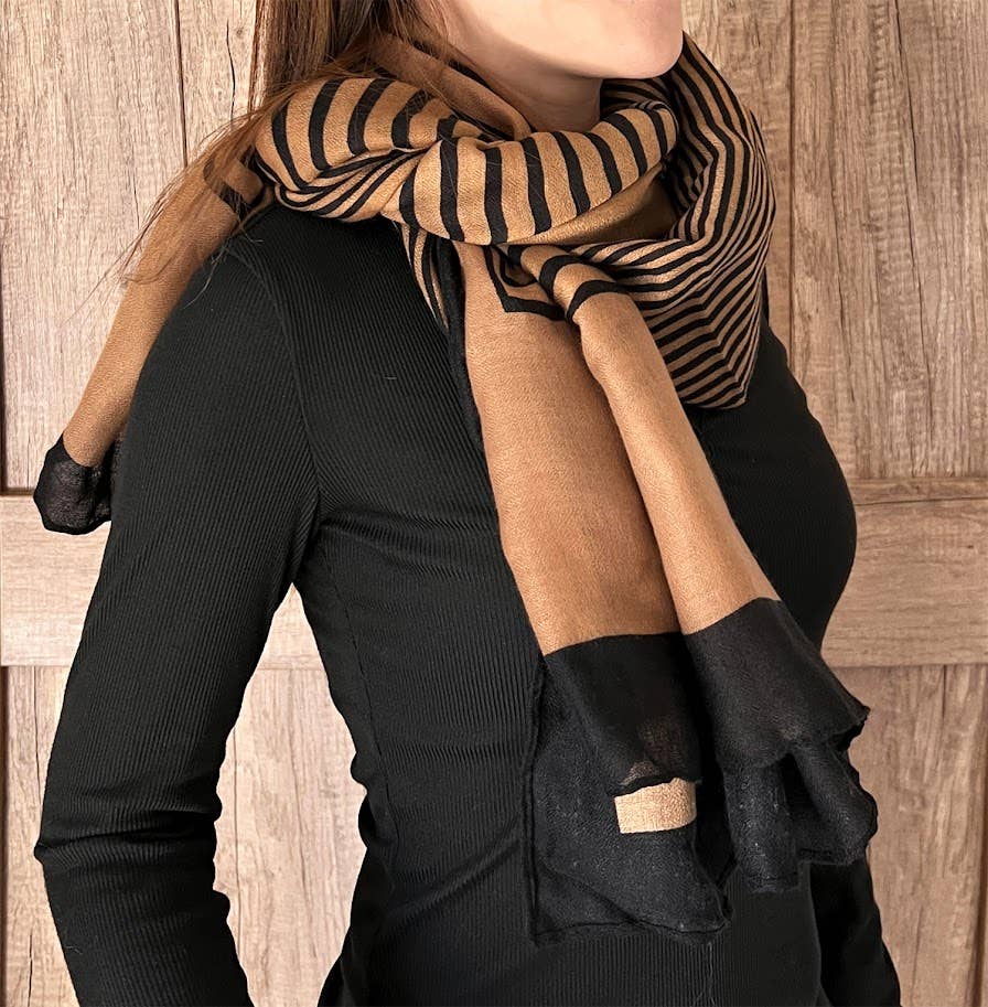 Elegant Stripe Design Soft Wrap Scarf