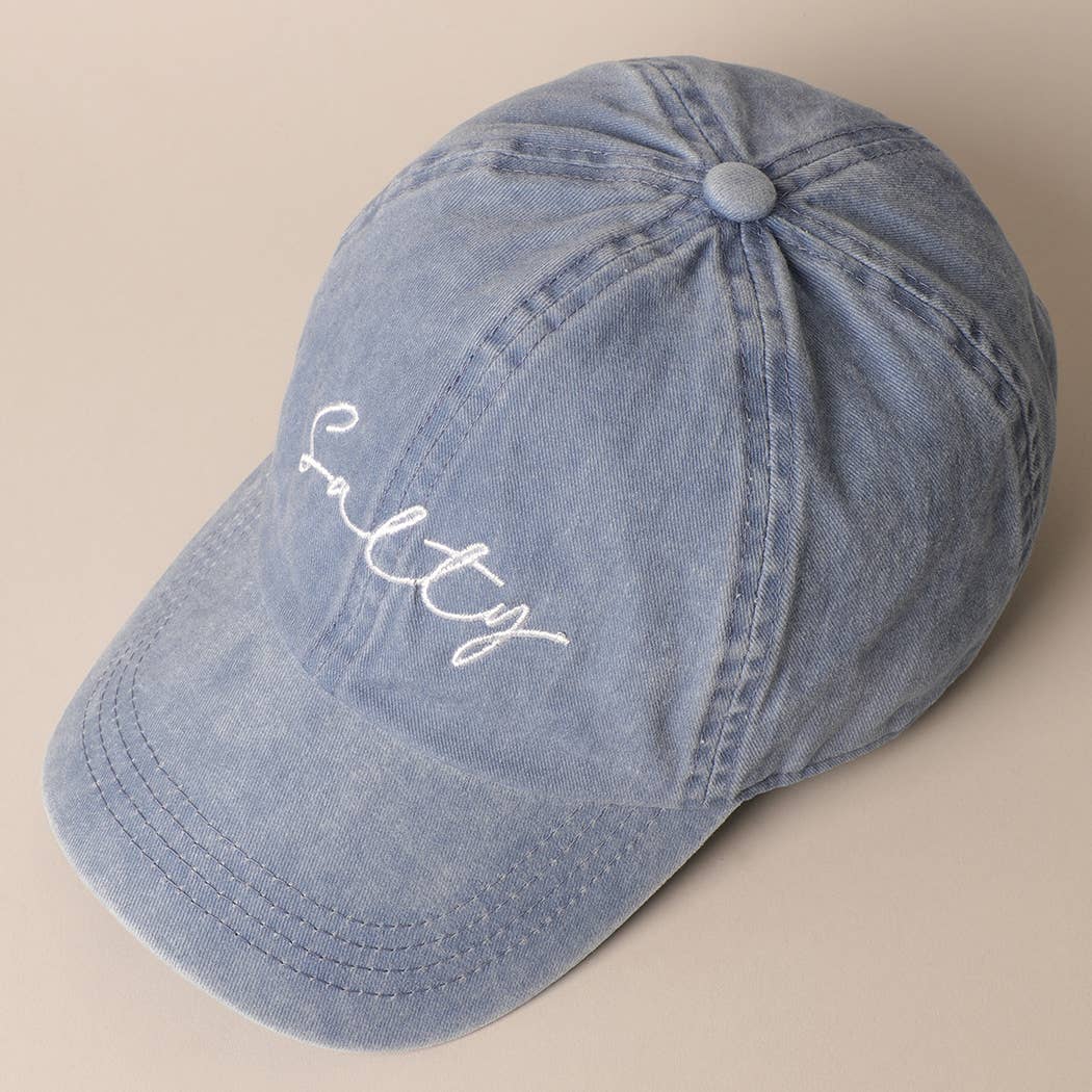 Salty Lettering Embroidery Baseball Cap