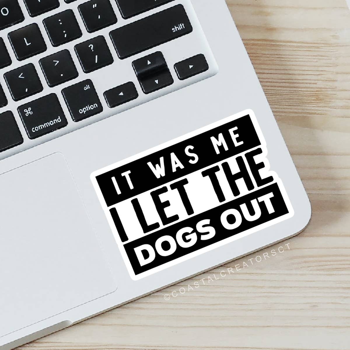 It Was Me I Let the Dogs Out Die cut Laptop Bottle Sticker