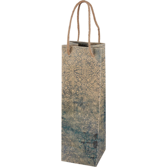 Indigo Scroll Tall Gift Bag