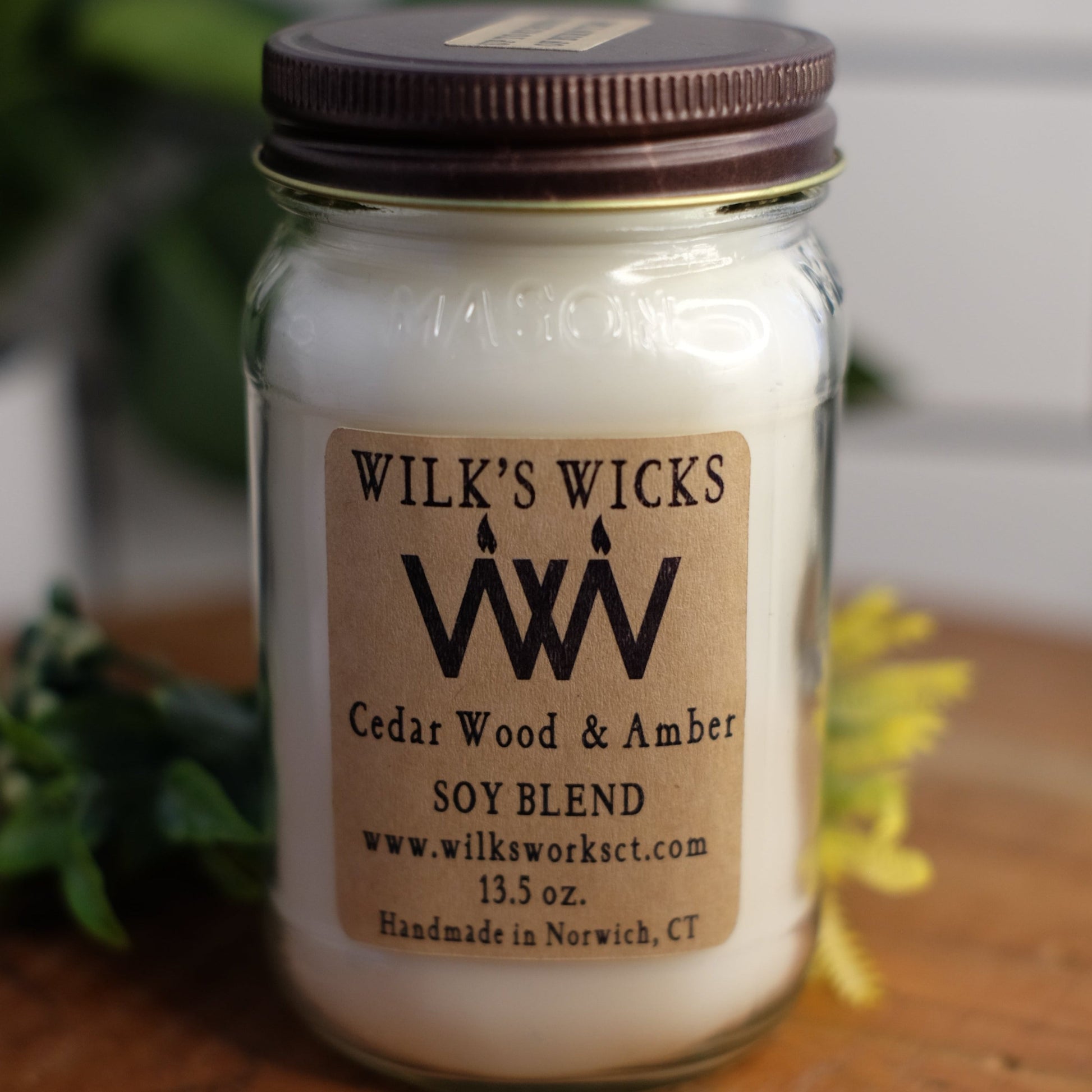 Cedar Wood & Amber Candle - Wilks Works 