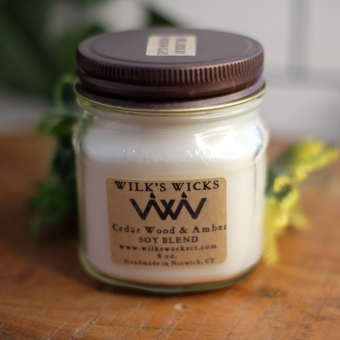 Cedar Wood & Amber Candle - Wilks Works 