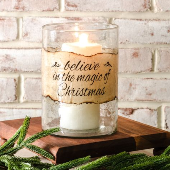 8" Vintage Glass Christmas Jar