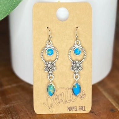 Earrings - Elegant Blue Stone - Wilks Works 