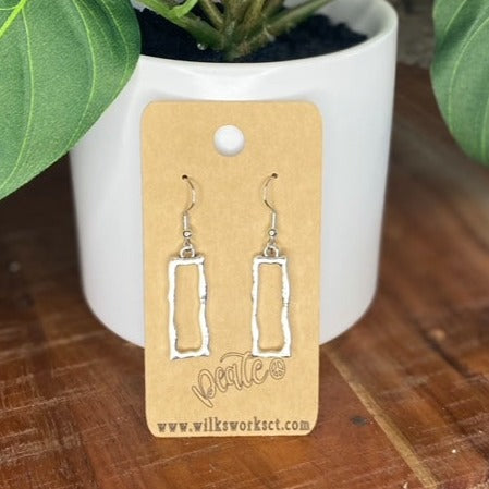 Earrings - Wavy Rectangle - Wilks Works 